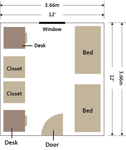 blueprint description of sample room