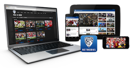 Mobile devices displaying the Pac-12 Network