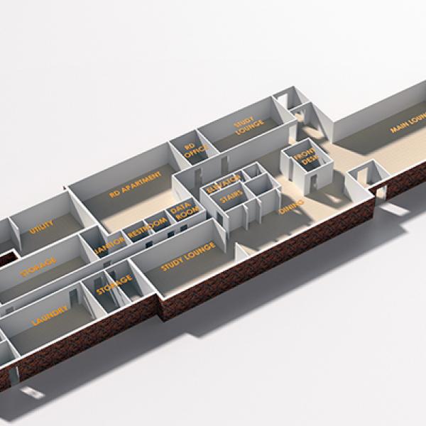 Finley Hall first floor plan.