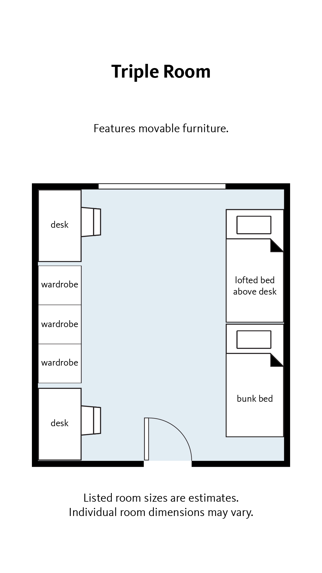 floor plan of triple room